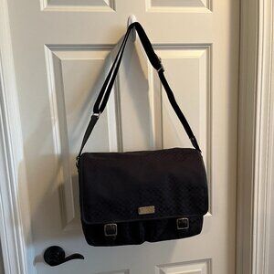 Coach Briefcase / Satchel / Messenger Black “C” Design w/ Green Interior